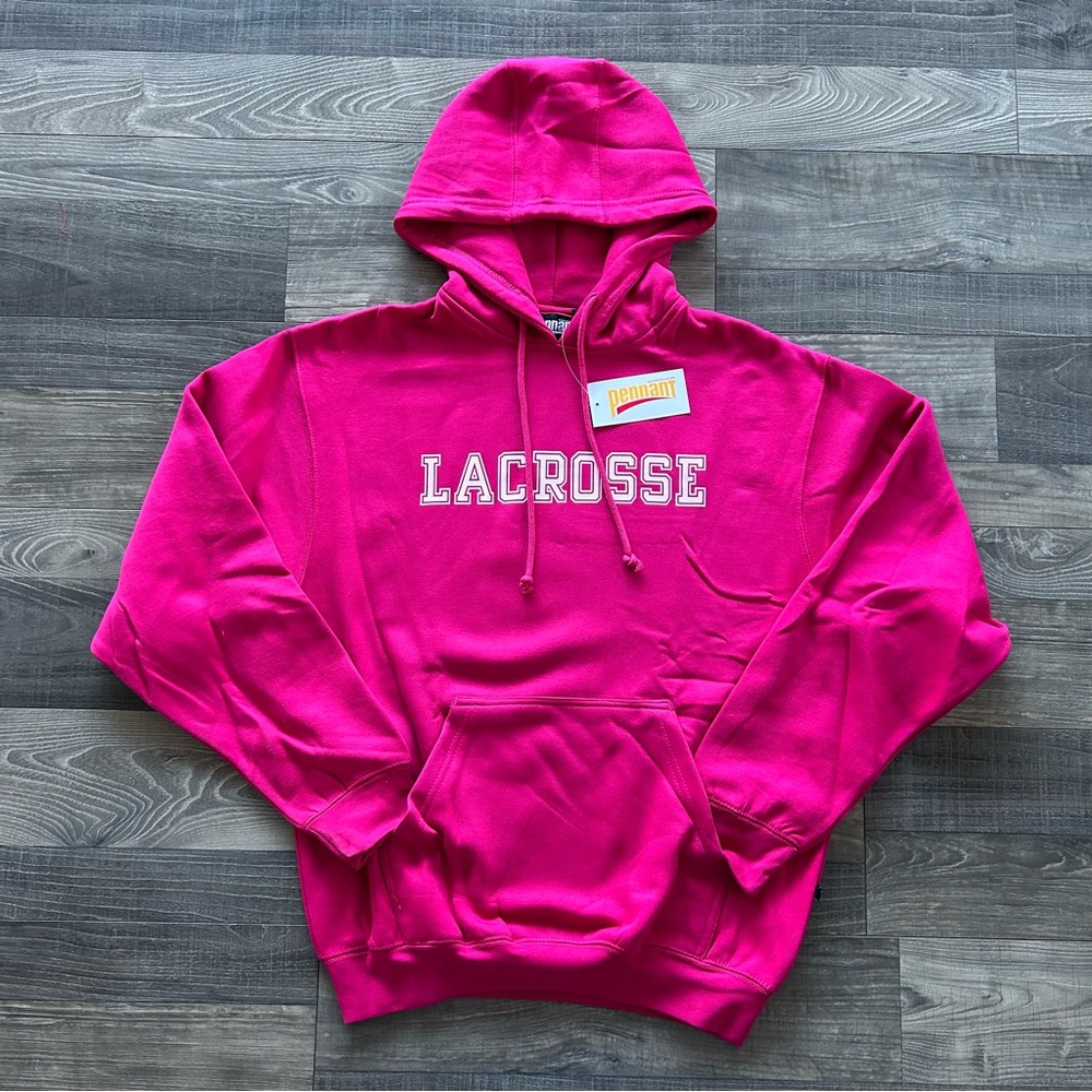 NWT Bright Fuchsia Pink Lacrosse Hooded Swestshirt
